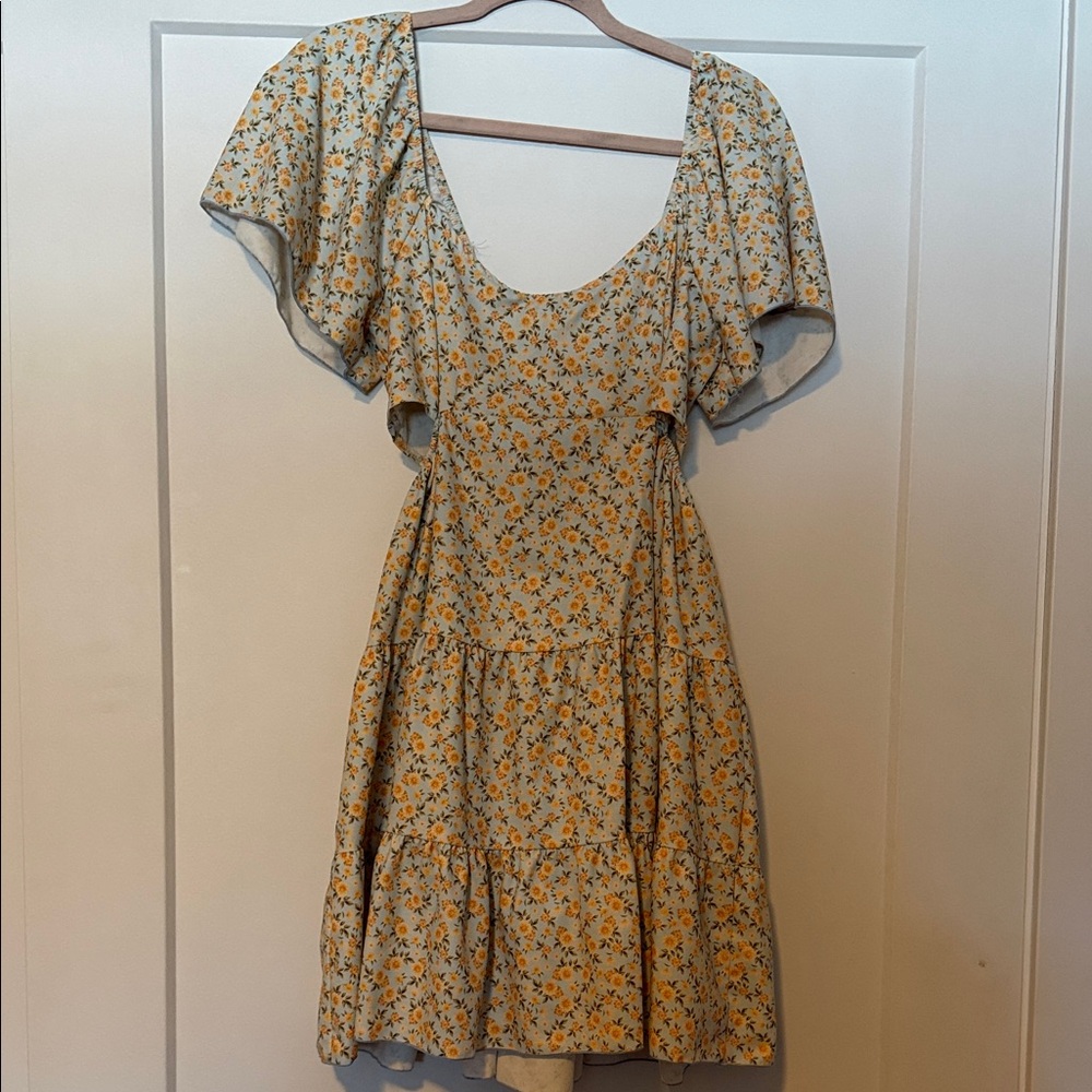 Altar’d State: Floral Blue and Yellow Dress